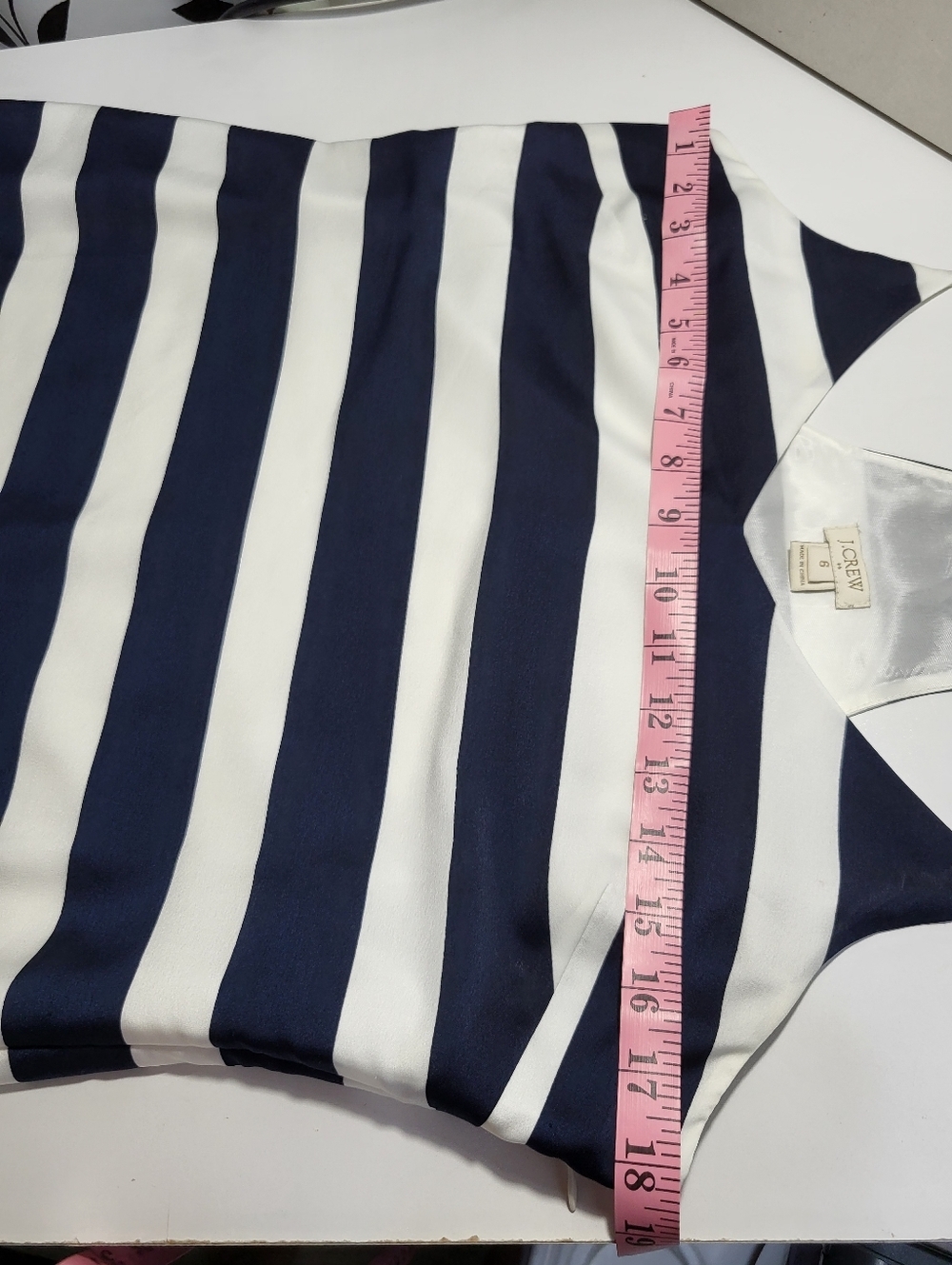 J. Crew White and Navy Striped Slip Dress - Picture 5 of 9
